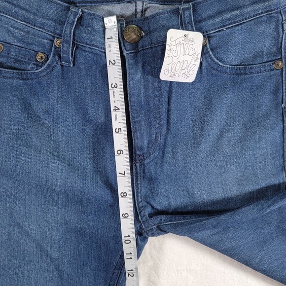 Free People Women's Jeans Size 26 Hi-Rise Skinny Blue Stretch Denim Made In USA - Picture 15 of 16